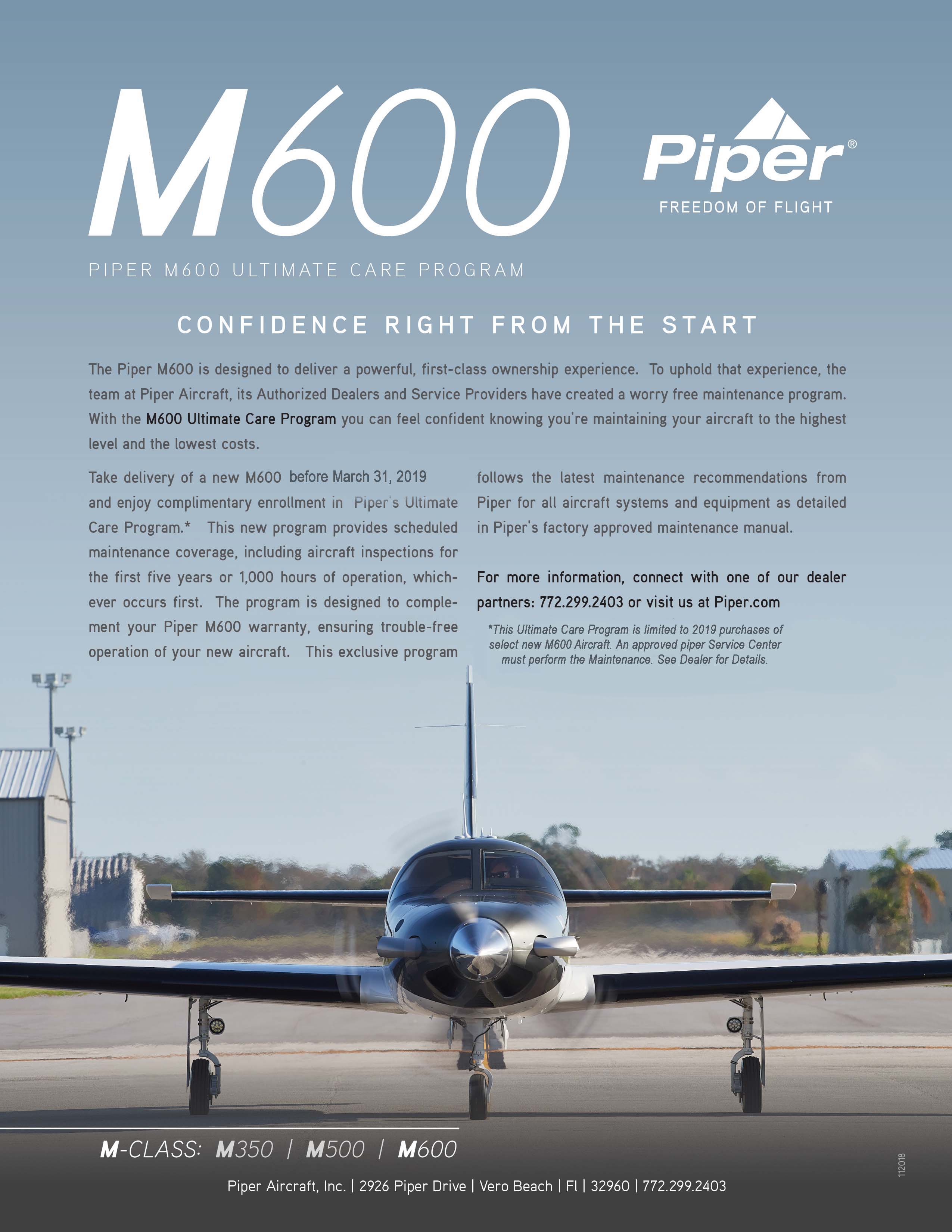 2019_M600 Factory Assurance Program_Flyer - KCAC Aviation