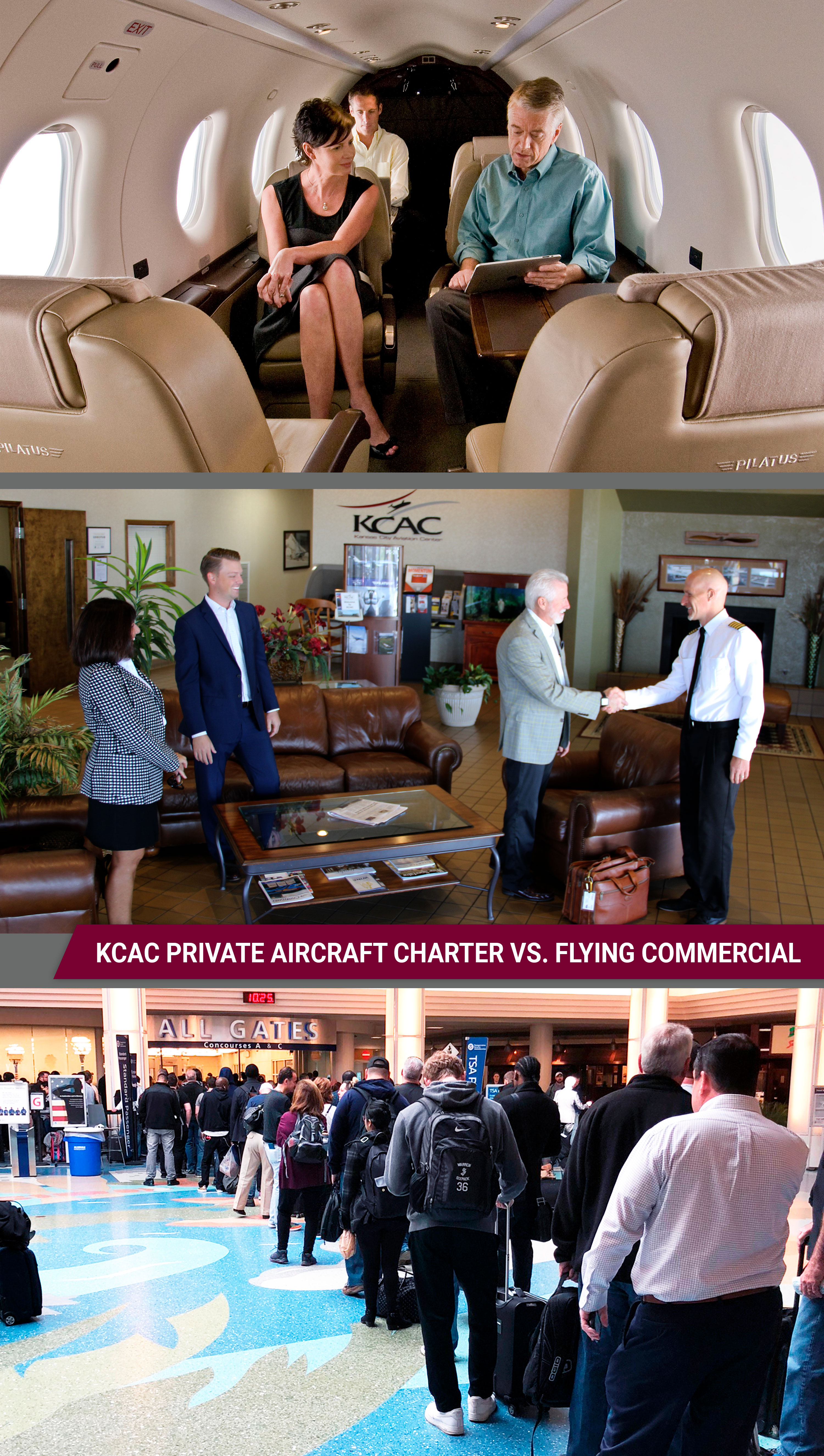 commercial vs charter flight info graphic